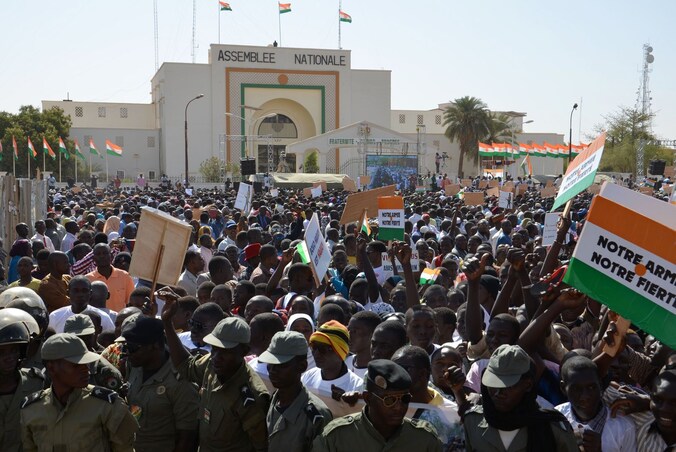 Vandaag waren er protesten tegen de aanslagen van islamitische rebellengroep Boko Haram in Niamey.