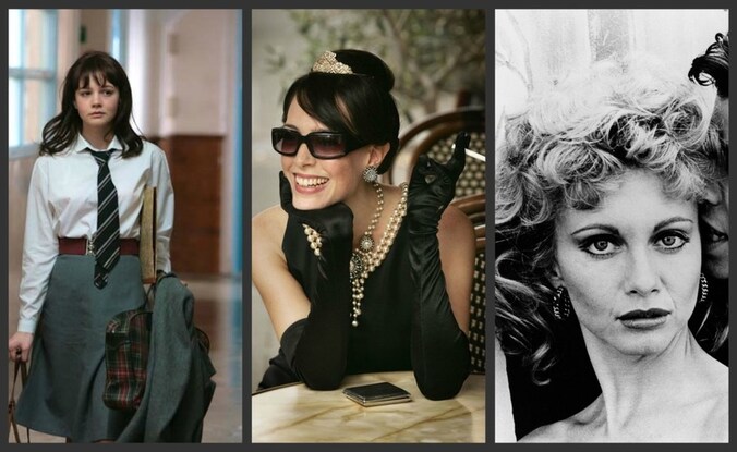 Carey in 'An education', de filmlook van Audrey Hepburn gekopieerd, Olivia Newton-John in Grease.