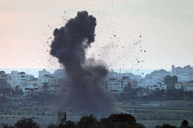 Inslag in Gaza Stad.