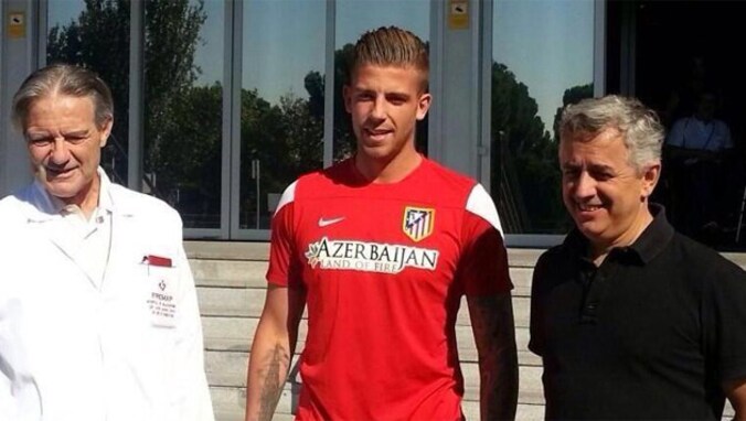 Toby Alderweireld vanmorgen in het shirt van Atlético.