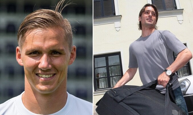 Dominique Taboga (l) werd afgeperst door ex-international Sanel Kuljic (r).