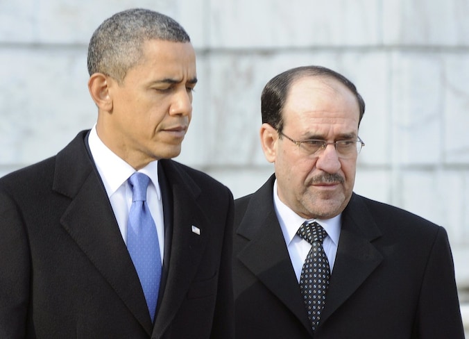 Obama met de Iraakse premier Nuri al-Maliki in Arlington in de Amerikaanse staat Virginia. Maliki bracht in december 2011 een bezoek aan de VS.