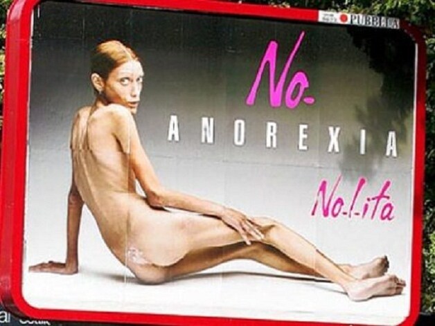 Een choquerende campagne die tot gevolg had dat anorexia 'officieel' verboden werd.