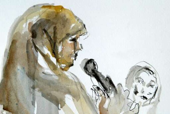 Schets van Malika El-Aroud, archieffoto uit 2003