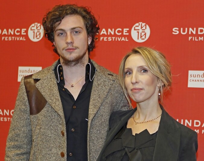 Sam Taylor-Johnson (rechts) en acteur Aaron Johnson.