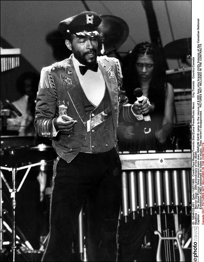 Marvin Gaye (1939-1984), foto uit 1983.