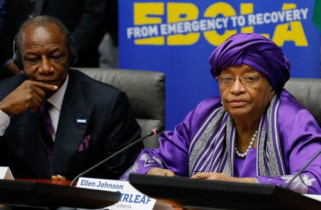 President Alpha Conde van Guinee en president Ellen Johnson-Sirleaf, Liberia.