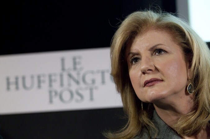 Arianna Huffington bij de presentatie van de Franse Huffington Post in januari 2012.