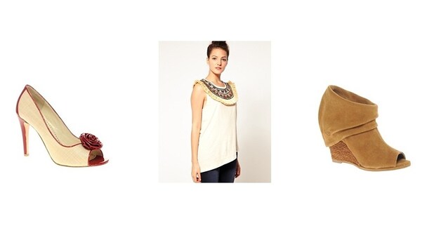 Schoenen en een etnische top, allemaal te koop bij asos.com