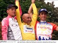 Jan Ullrich, Marco Pantani en Bobby Julich, het Tourpodium van 1998.