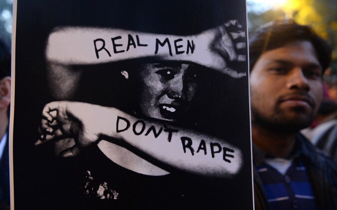 Archieffoto van een demontratie tegen verkrachtingen in India