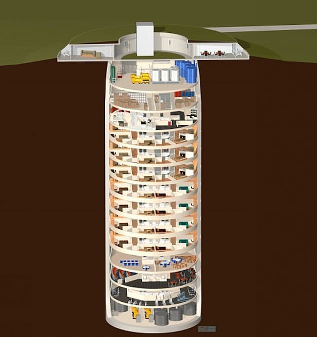 De silo telt 14 verdiepingen.
