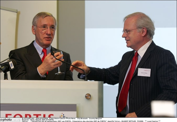 Jean-Paul Votron (links) en Gilbert Mittler hebben in 2008 de beleggers meermaals misleid met onjuiste informatie.