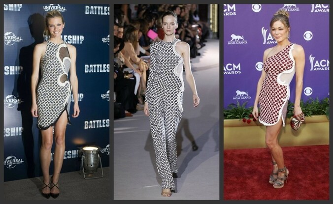 Brooklyn Decker, een model op de catwalk in Parijs en LeAnn Rimes