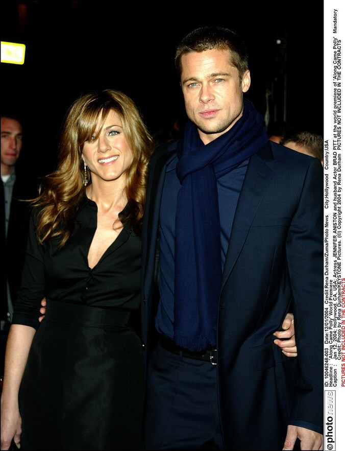 Jennifer Aniston en Brad Pitt in 2004.