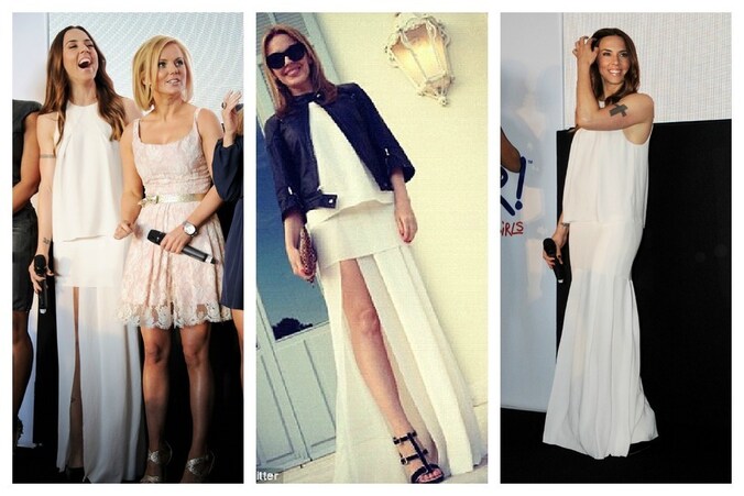 Melanie C en Kylie M in de jurk.