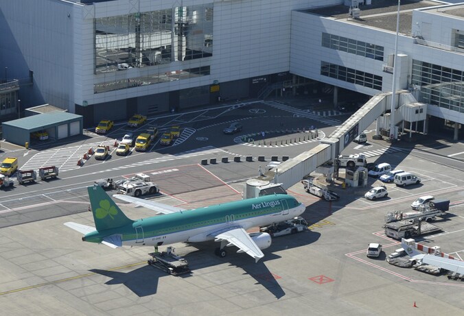 Een toestel van Aer Lingus op de luchthaven van Zaventem.