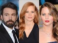 Ben Affleck, Jessica Chastain en Jennifer Lawrence