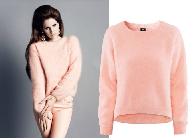 Lana Del Rey in angorawollen trui