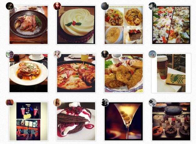 Foto's van eten op Instagram.