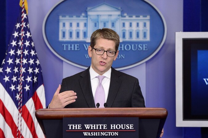 Woordvoerder van het Witte Huis, Jay Carney.