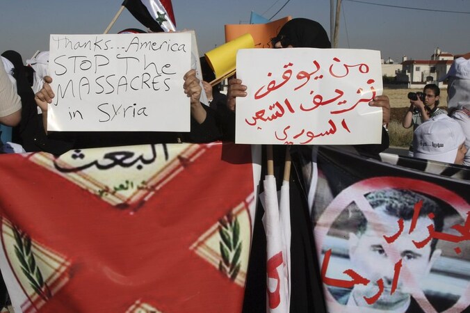 Al weken wordt er massaal betoogd tegen het Syrische bewind.