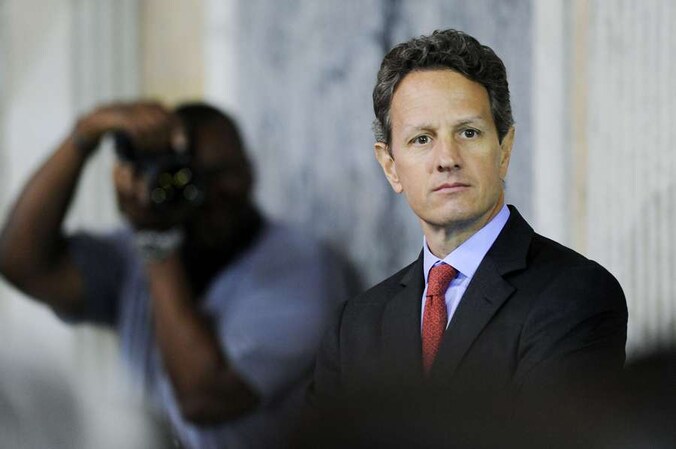 De Amerikaanse minister van Financiën, Timothy Geithner.