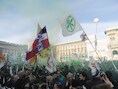 De Milanese Lega-aanhang demonstreerde in januari tegen de besparingsplannen van de regering Monti.