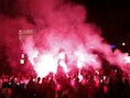 Demonstranten nabij het Taksimplein in Istanbul.