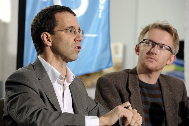 Initiatiefnemers Benoit Derenne en David Van Reybrouck