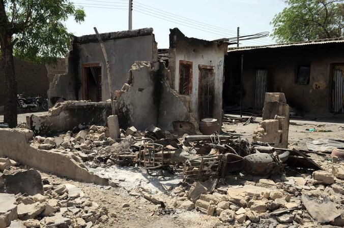 De ravage na eerdere aanslagen van de Boko Haram in Nigeria
