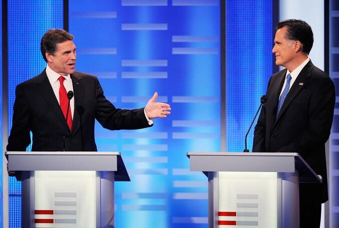 Rick Perry en Mitt Romney.