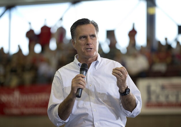 Mitt Romney voert campagne in Iowa.