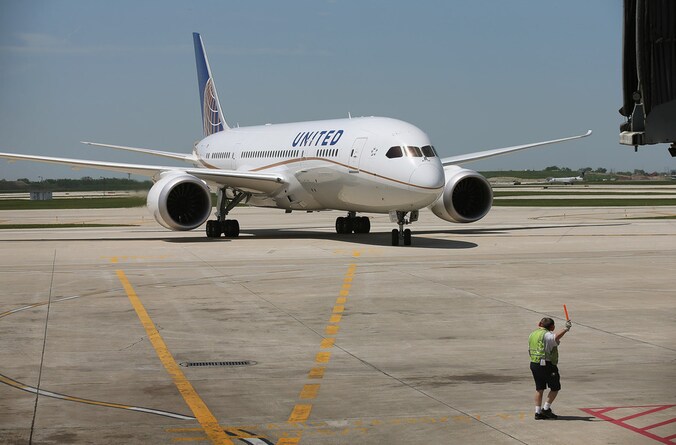 Een Boeing 787 van United Airlines.