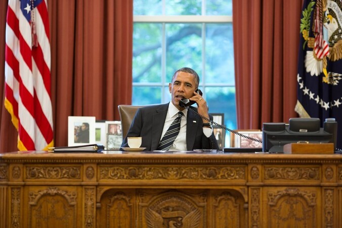 Barack Obama aan de lijn met de Iraanse president