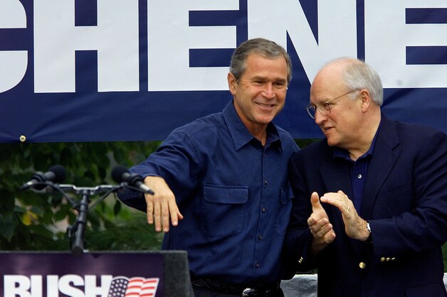 George W. Bush en Dick Cheney in 2000.