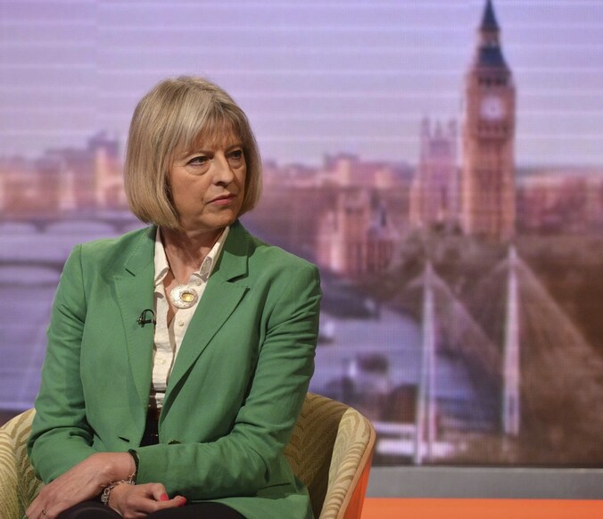 De Britse minister van Binnenlandse Zaken Theresa May.