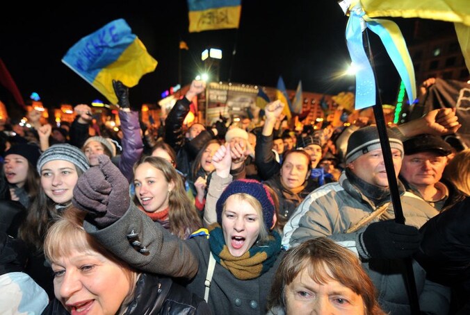 Demonstranten in Kiev.