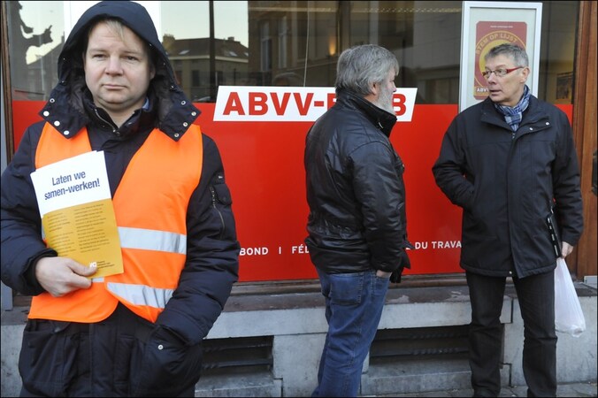 Voka betoogde tegen de staking.