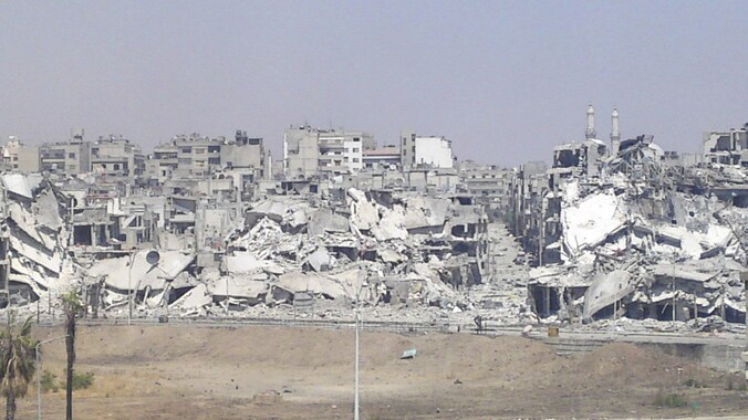 De stad Homs is herleid tot een ravage.