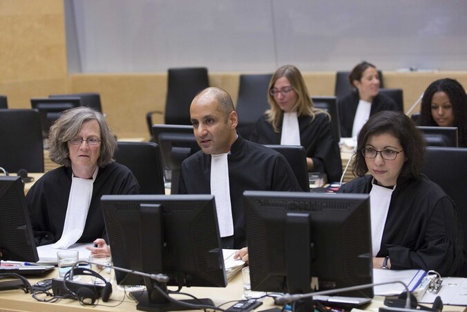 Beelden uit het Internationaal Strafhof voor een hoorzitting over Libië.