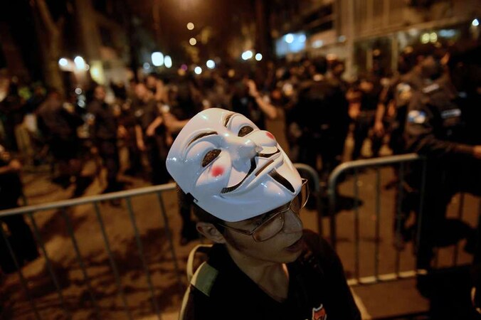 Protesten in Rio de Janeiro, Brazilië.