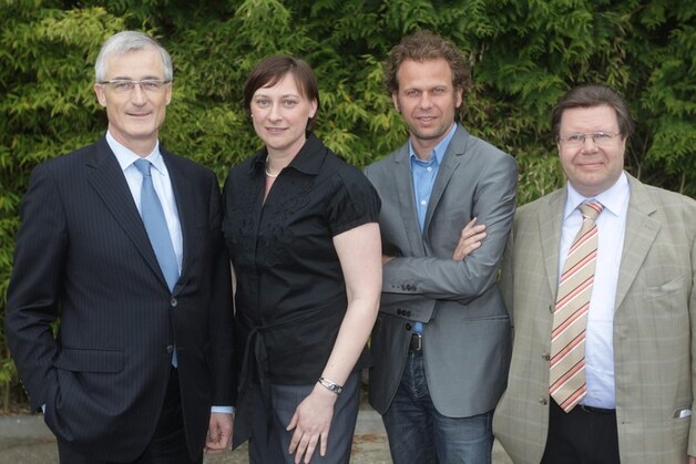 Geert Bourgeois, Daphne Dumary, Manu Beuselinck en Koenraad Degroote.