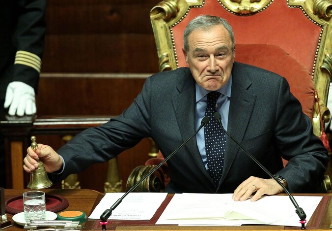 Piero Grasso, de nieuwe Senaatsvoorzitter.
