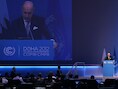 De Franse minister van Buitenlandse Zaken Laurent Fabius in Doha.