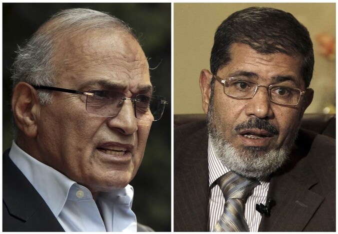 Ahmed Shafiq en Mohamed Morsi,