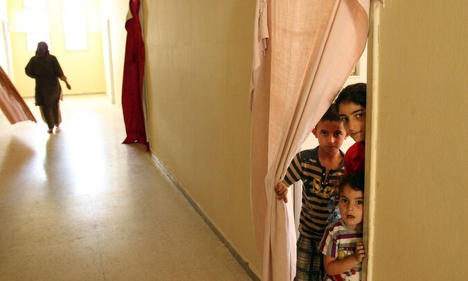 Syrische vluchtelingen in Wadi Khaled, Libanon.