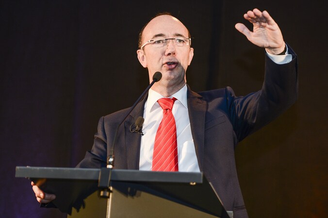 Rudy Demotte (PS) tijdens zijn nieuwjaarsspeech.