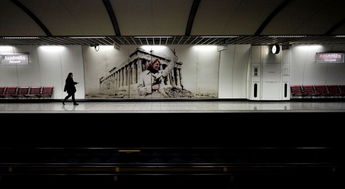 Ook de werknemers van de metro in Athene leggen het werk neer.