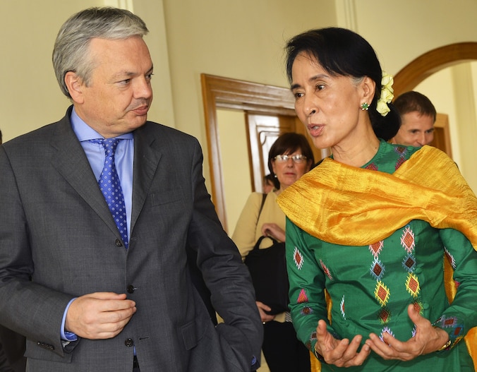 Dider Reynders ontmoette gisteren Aung San Suu Kyi.